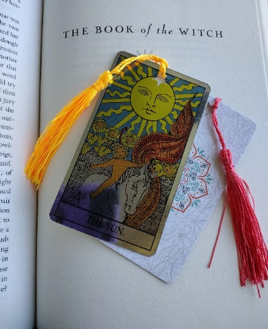 Intuitively Chosen Holographic Tarot Card Bookmark with tassel