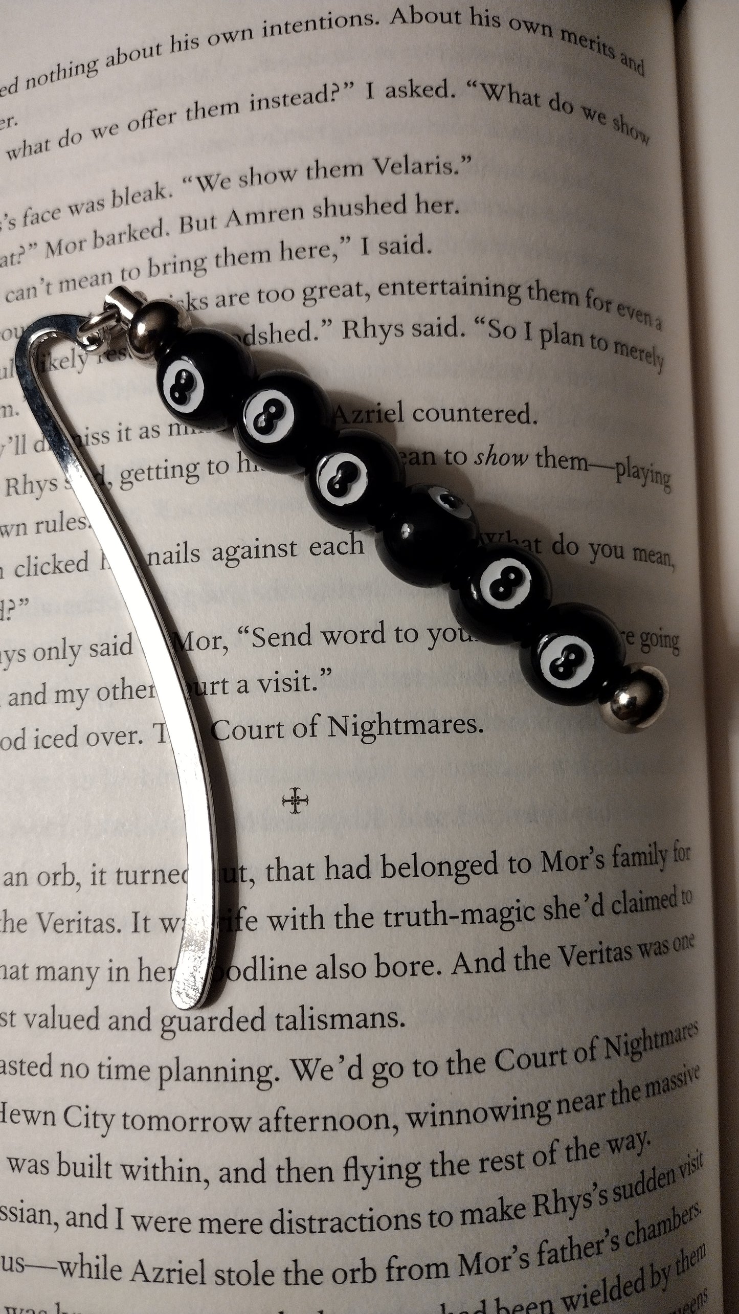 Beaded Eight Ball Bookmark