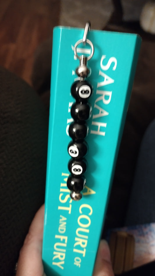 Beaded Eight Ball Bookmark